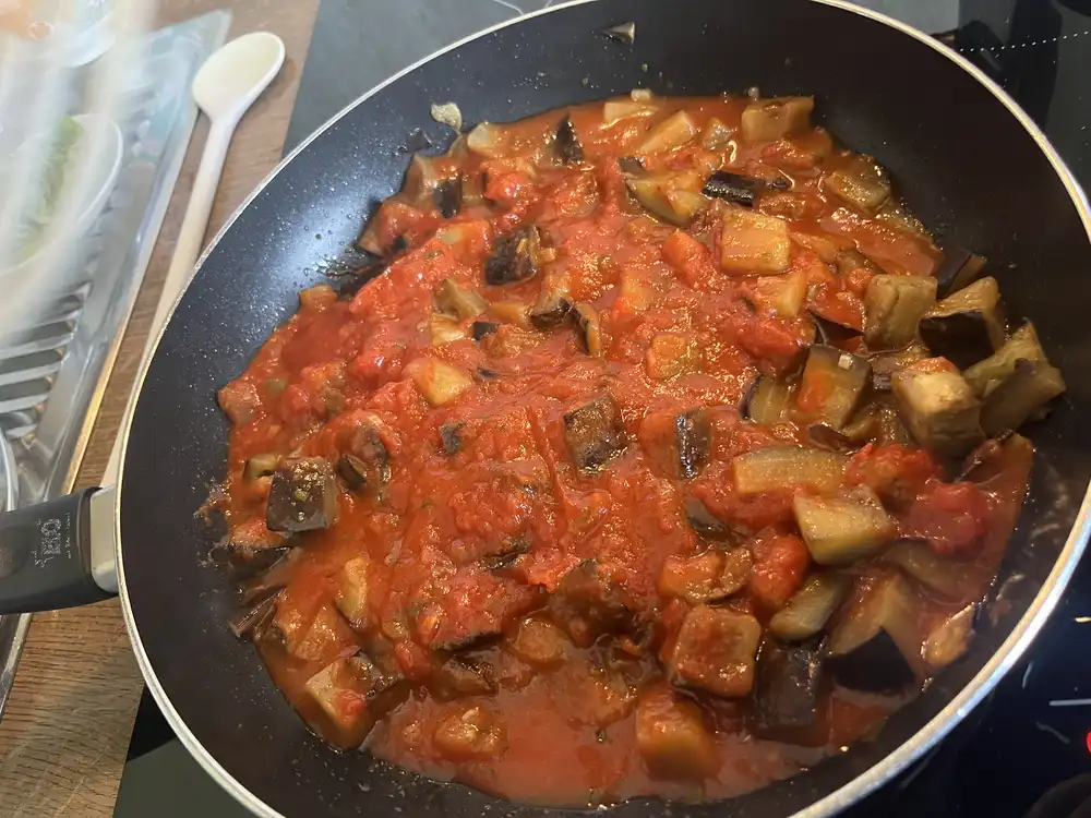 Pasta mit Tomaten-Melanzani